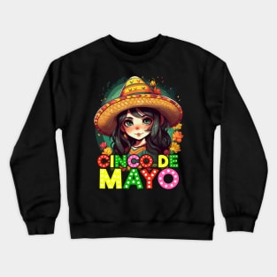 Cinco de Mayo Mexican Anime Girls Crewneck Sweatshirt